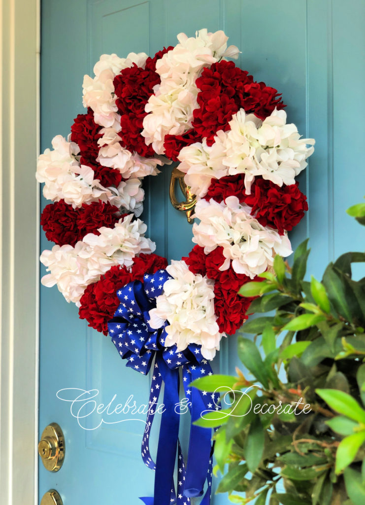 Patriotic Wreath on blue front door