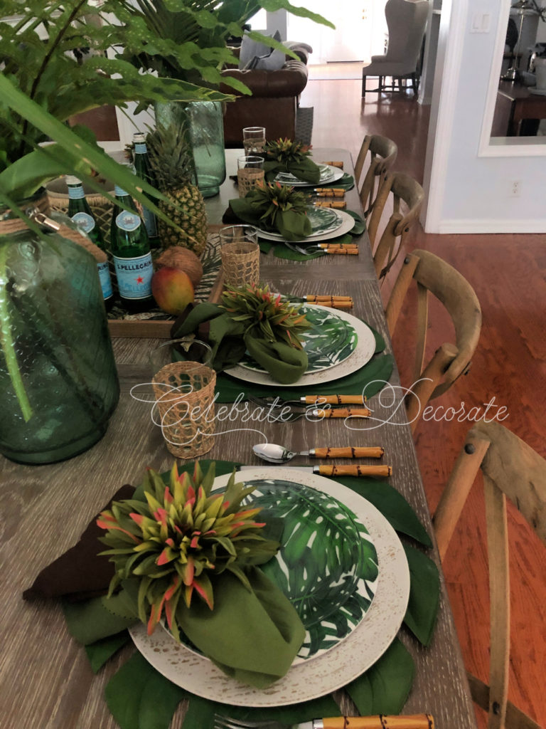 Tropical inspired tablescape