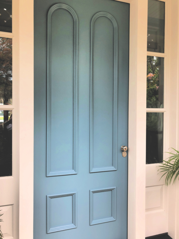 Tall blue front door