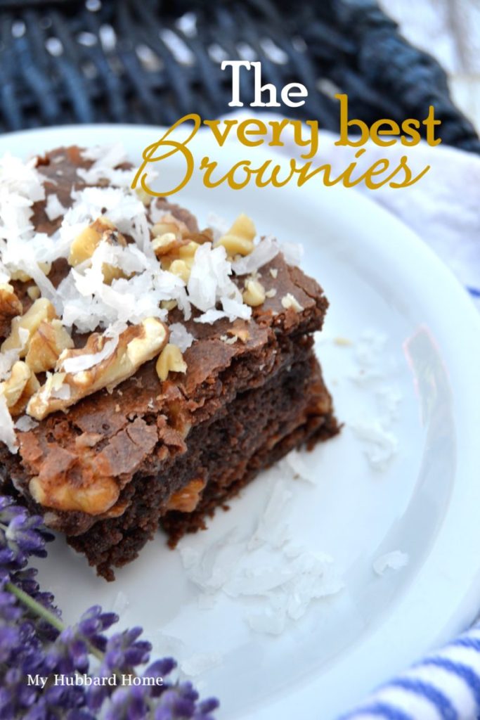 chocolate brownie with nuts and coconut