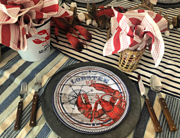 Melamine lobster dinner plates 