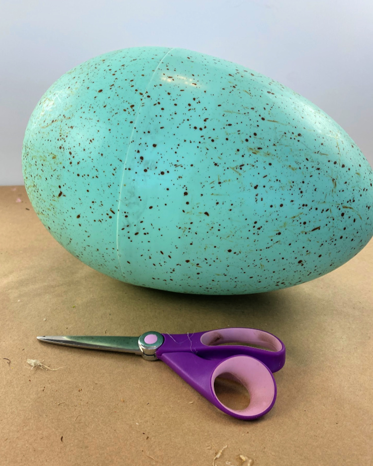 A giant size plastic easter egg