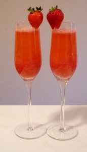 Strawberry Bellini, strawberry and champagne