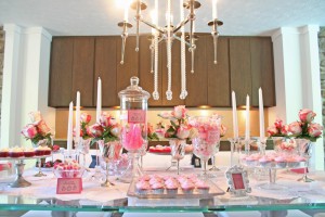 Pink and White Dessert Table