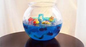 pool party food a fish bowl of jello and sea creatures