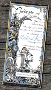 Alice in Wonderland, invitation, invite, baby shower invitation, birthday invitation