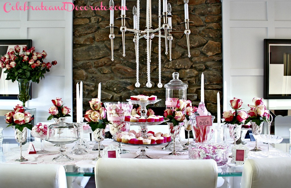 Pink and White Dessert Table