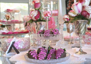 Chocolate Covered Strawberries with Pink Drizzle