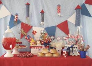 Party backdrop for Fourth of July