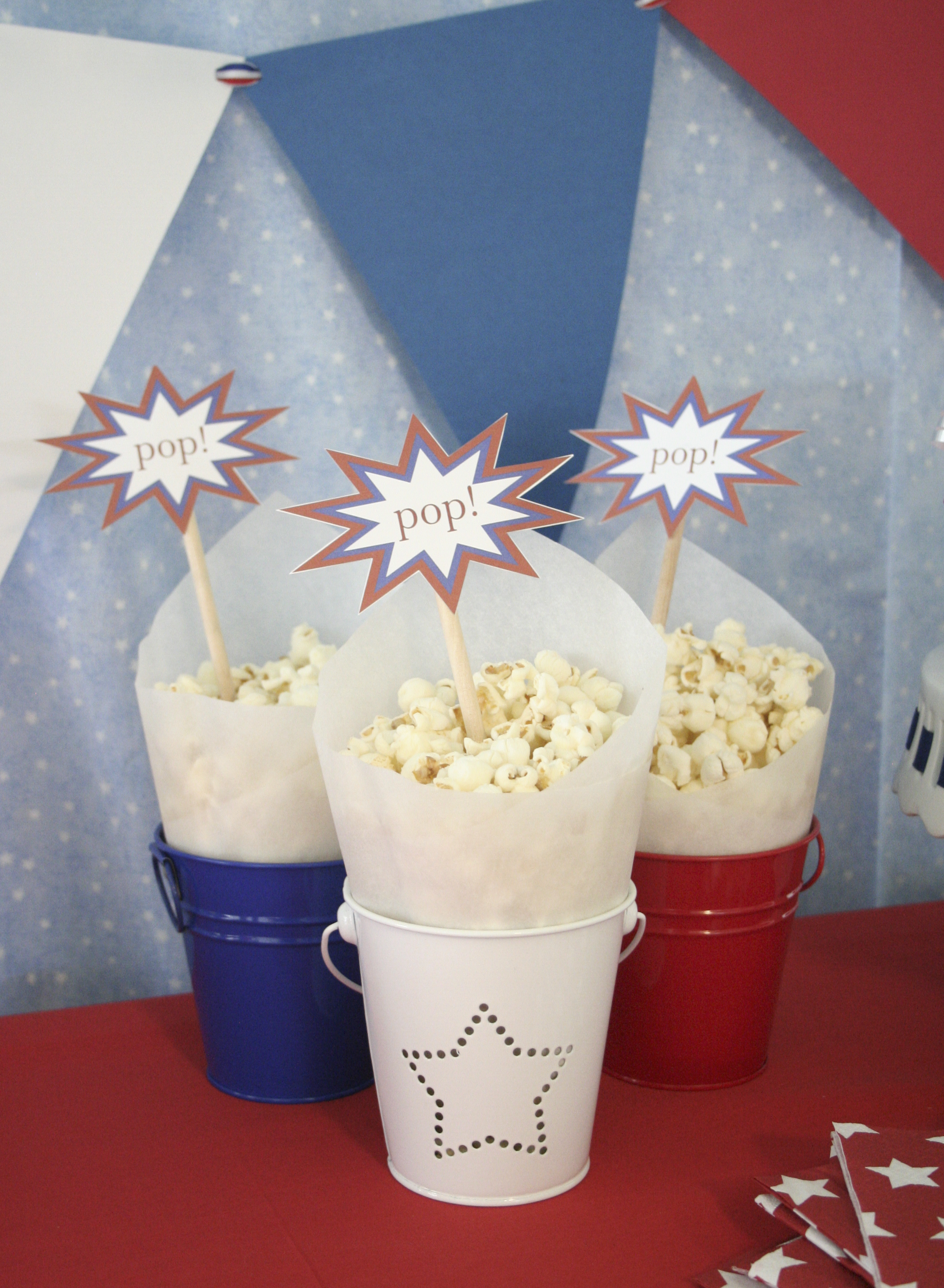 Celebrate and Decorate “pop” Popcorn buckets