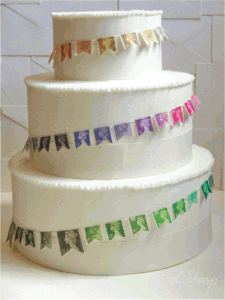 Vintage stamp mini garland for a cake
