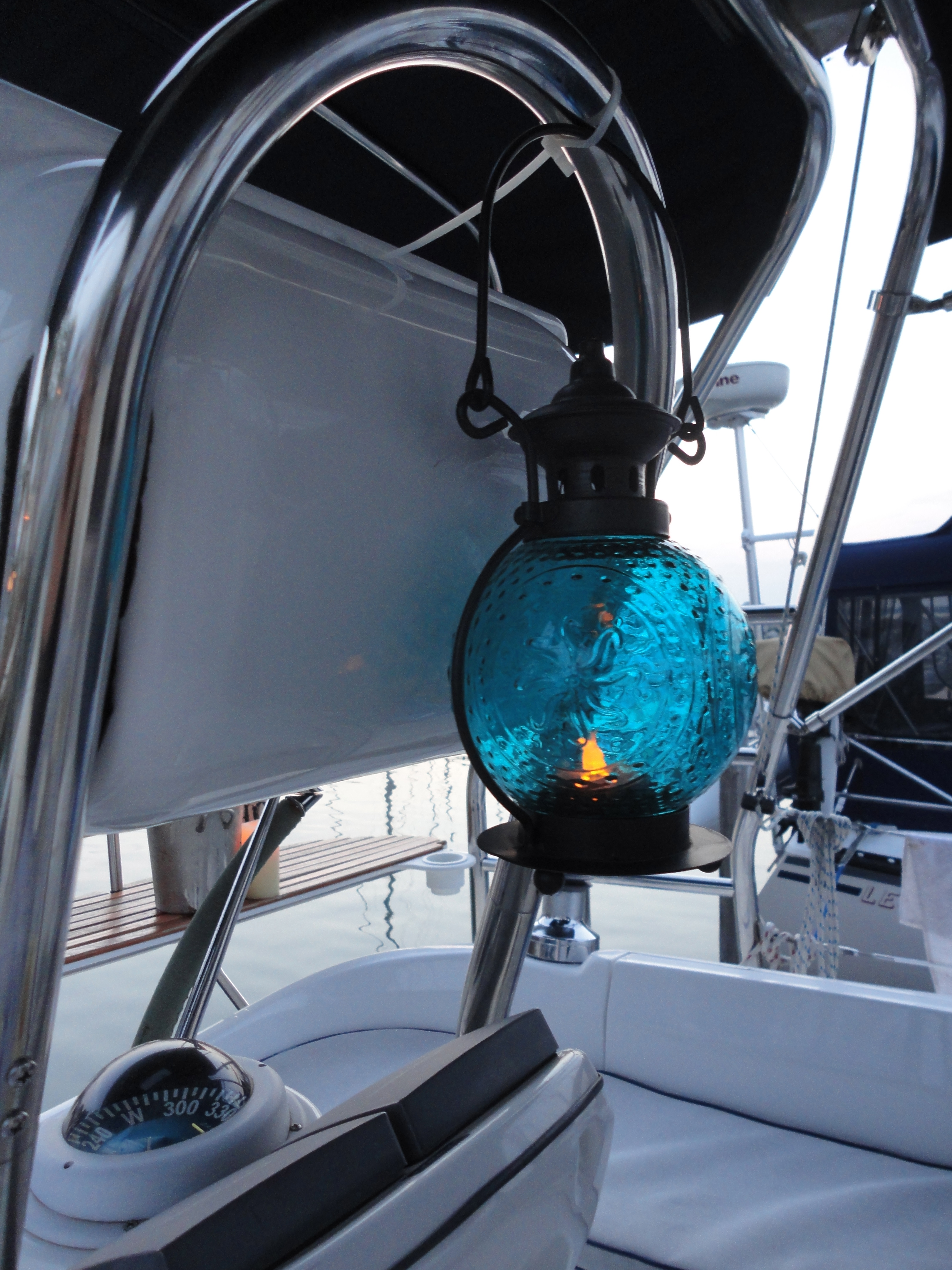 Candle hanging on the sailboat