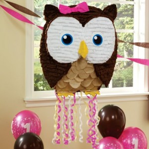 Owl Piñata for an owl-themed birthday party.