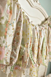 vintage or shabby chic ribbon or fabric garland