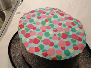 covering a top hat with fabric
