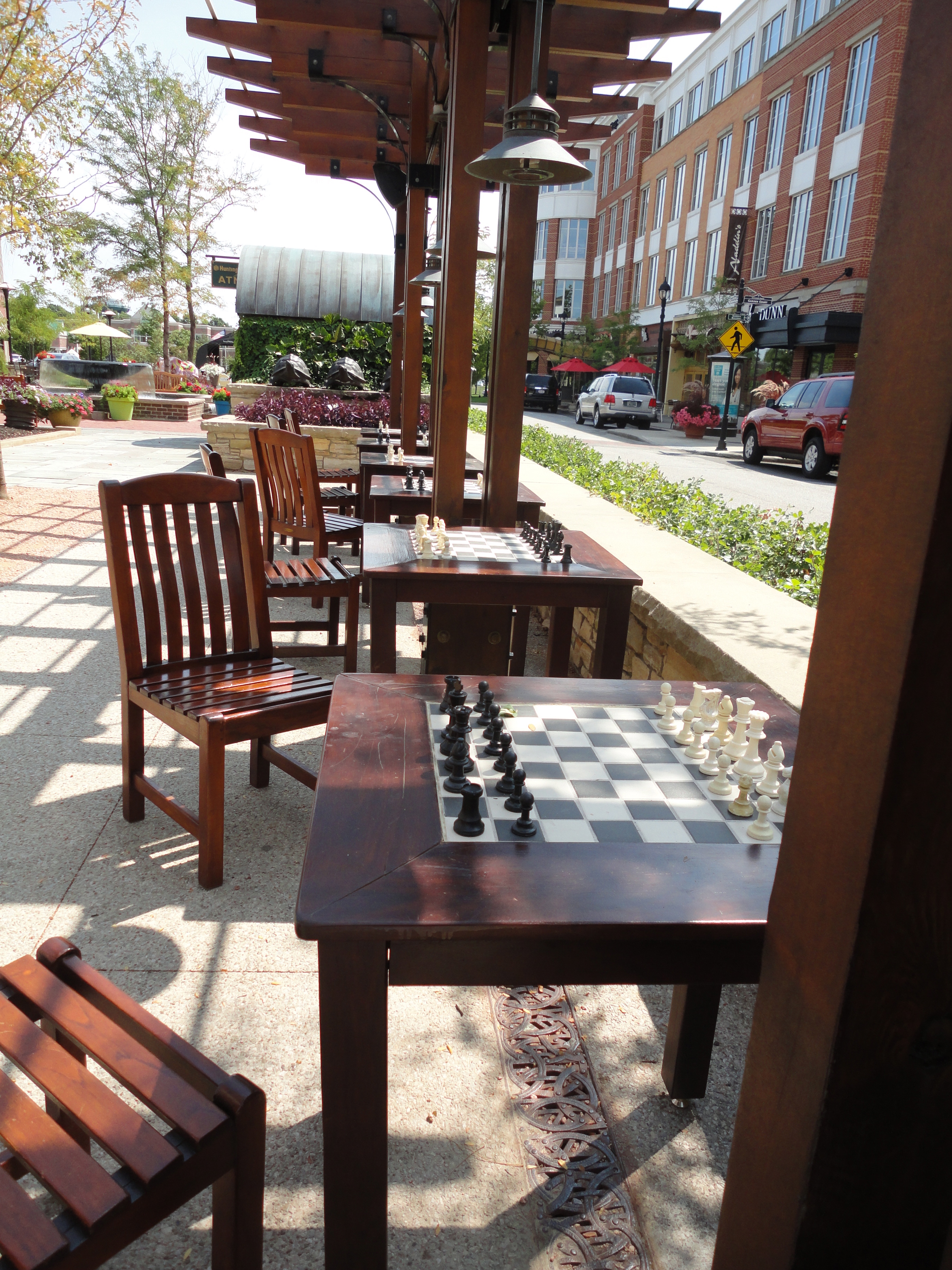 Row of chessboards