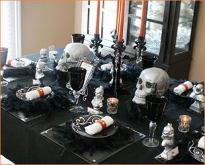 Formal Halloween decoration for a table