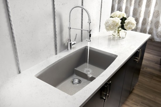 Gray contemporary kitchen sink