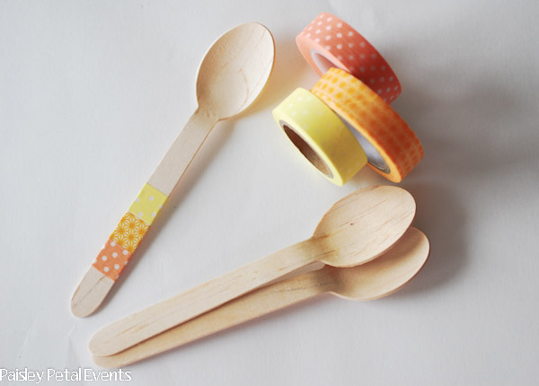Washi tape decorated spoons