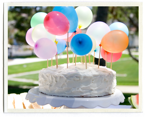 Balloon cake for a birthday celebration
