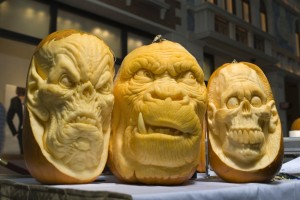 extreme pumpkin carving for Halloween