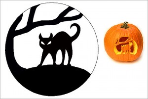 Cat pumpkin template or stencil