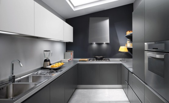 Gray modern kitchen