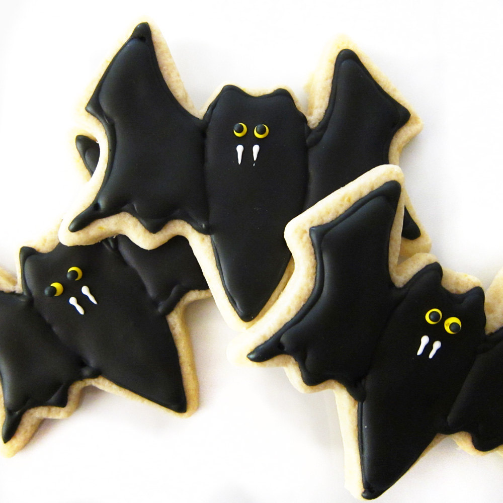 Black Bat cookies for Halloween