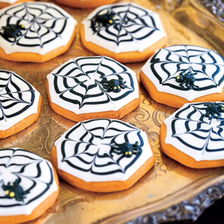 Spider web Halloween cookies