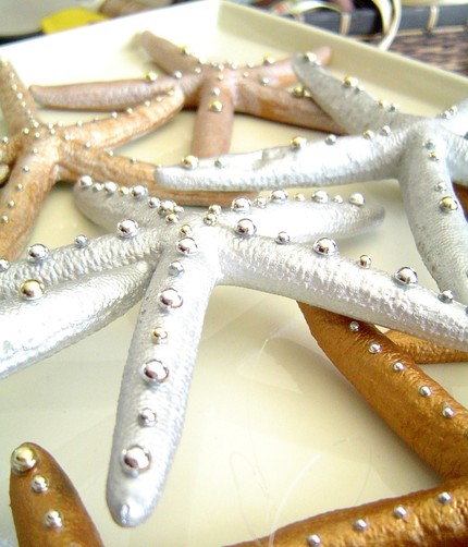 Gold and Silver Starfish ornaments
