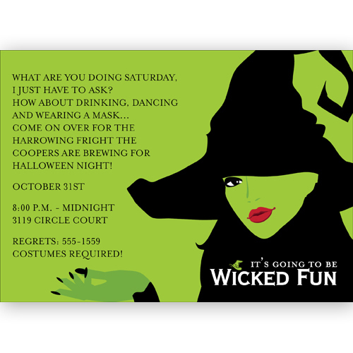 Wicked Party invitations