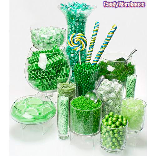Candy buffet in green