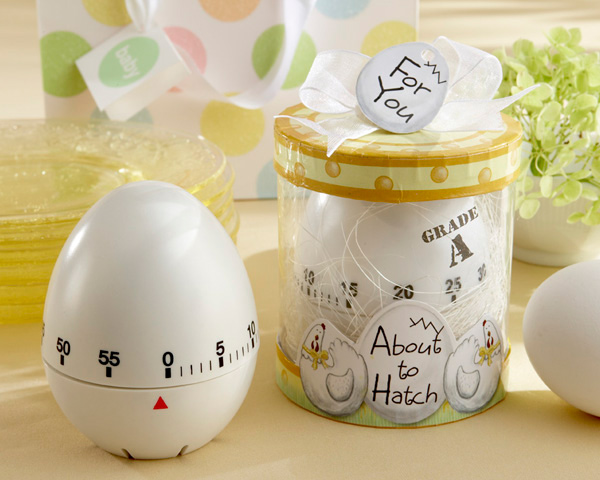 She is about to hatch baby shower favor kitchen timer