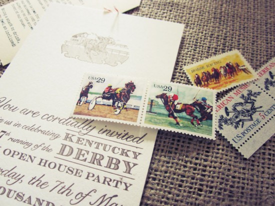 Kentucky Derby Party Invitations and postage