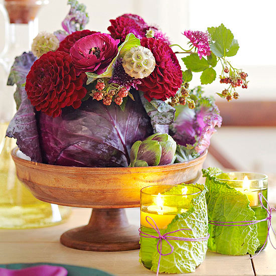 Purple Cabbage Centerpiece