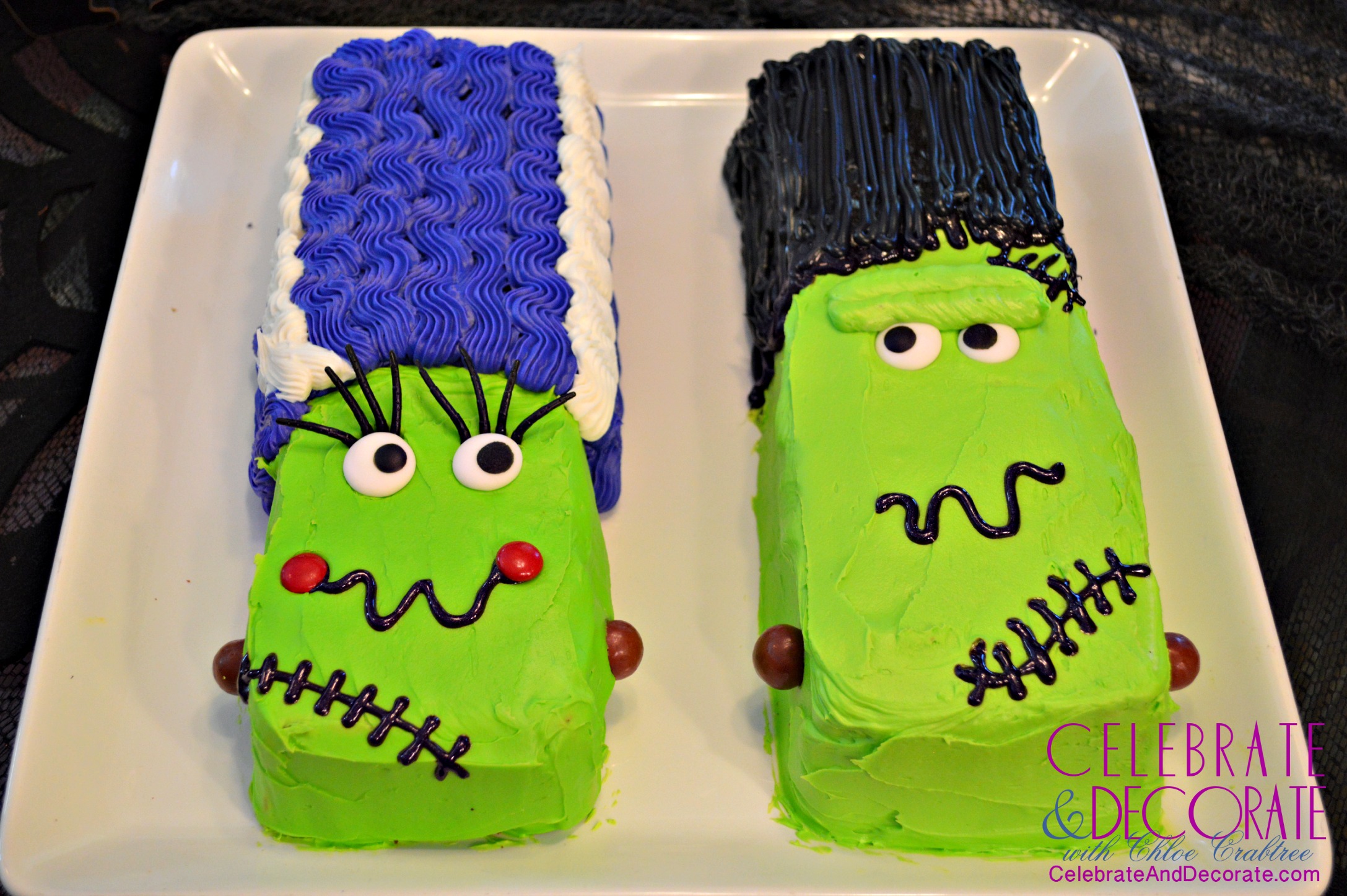 Frankenstein and Bride of Frankenstein Cakes