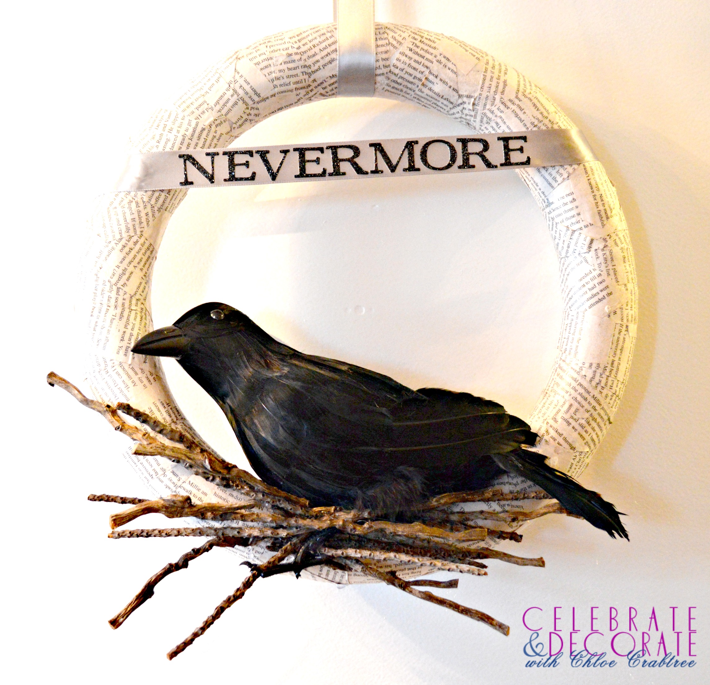 A Creepy Raven Halloween Wreath with a Message