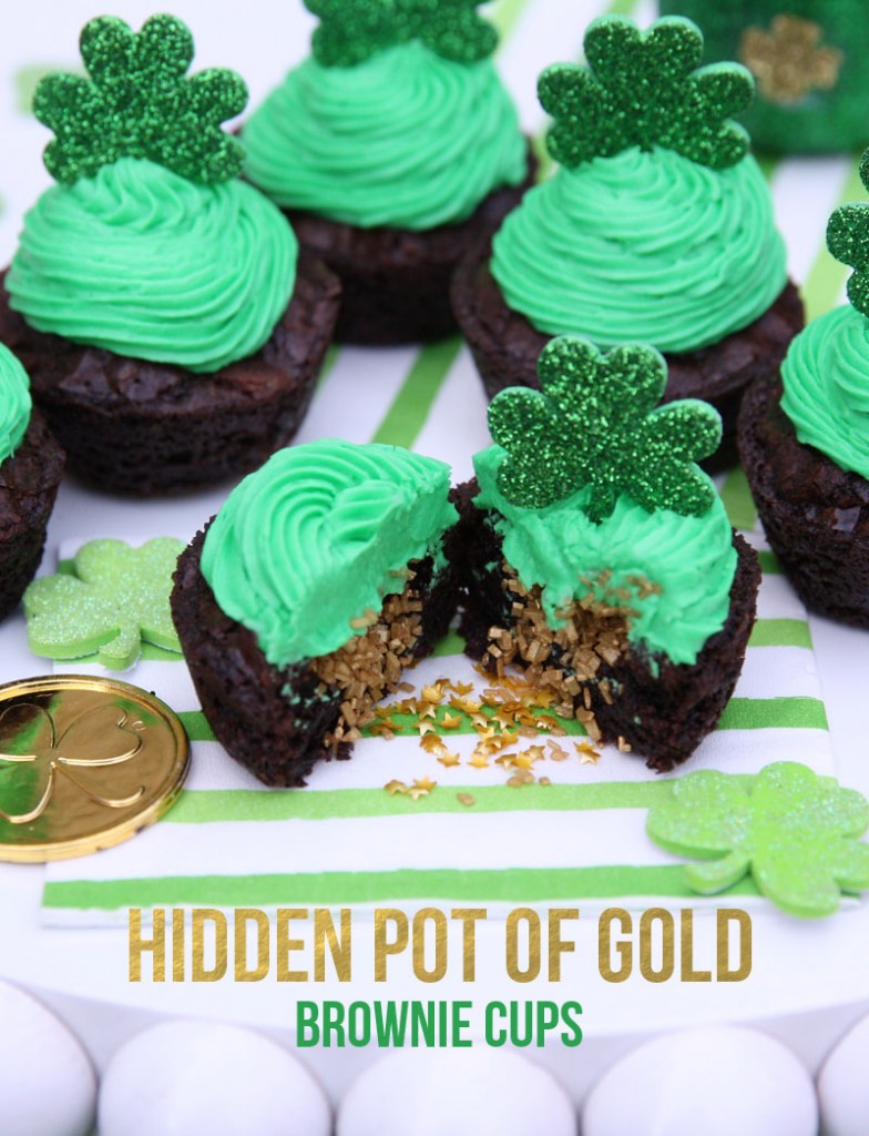 Hidden Pot of Gold Brownie Cups