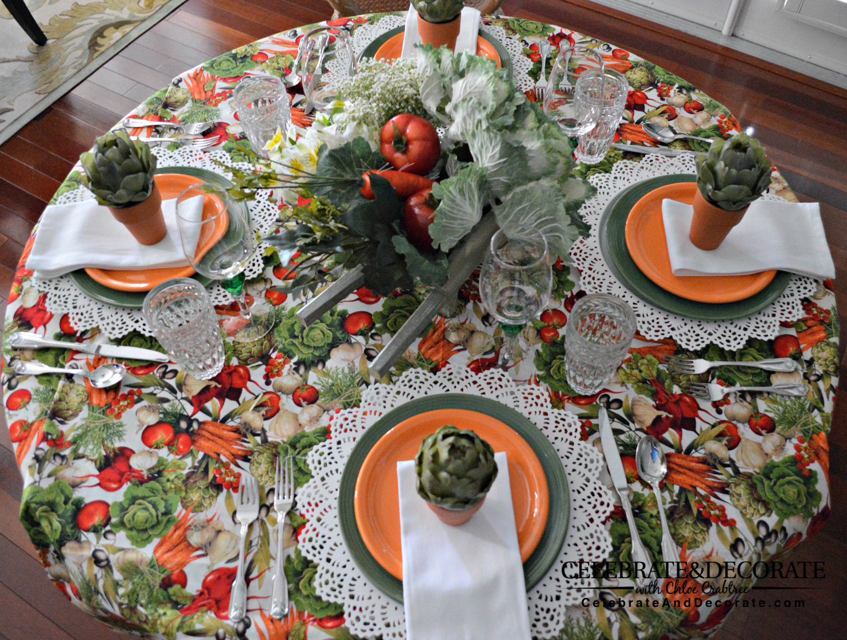 A Vegetable Garden Themed Tablescape
