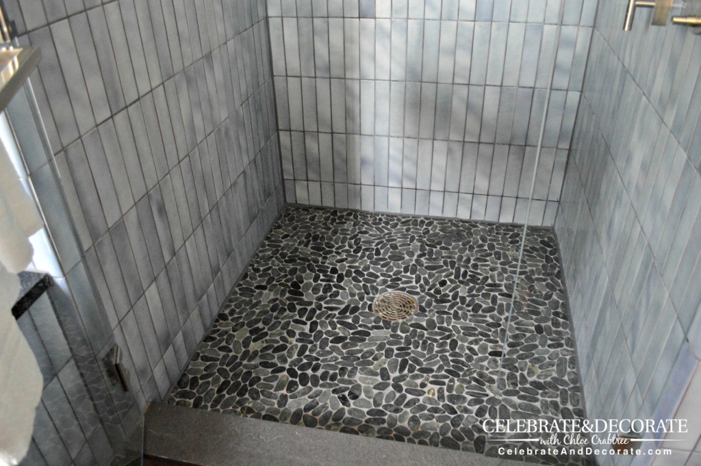 Pebbled-shower-floor