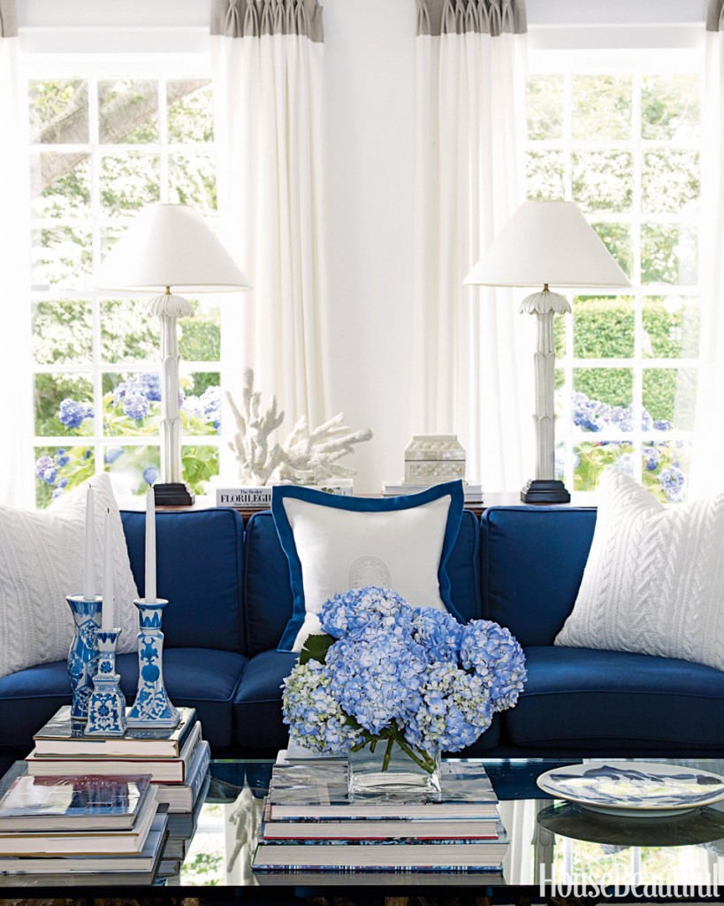 Blue and White living room
