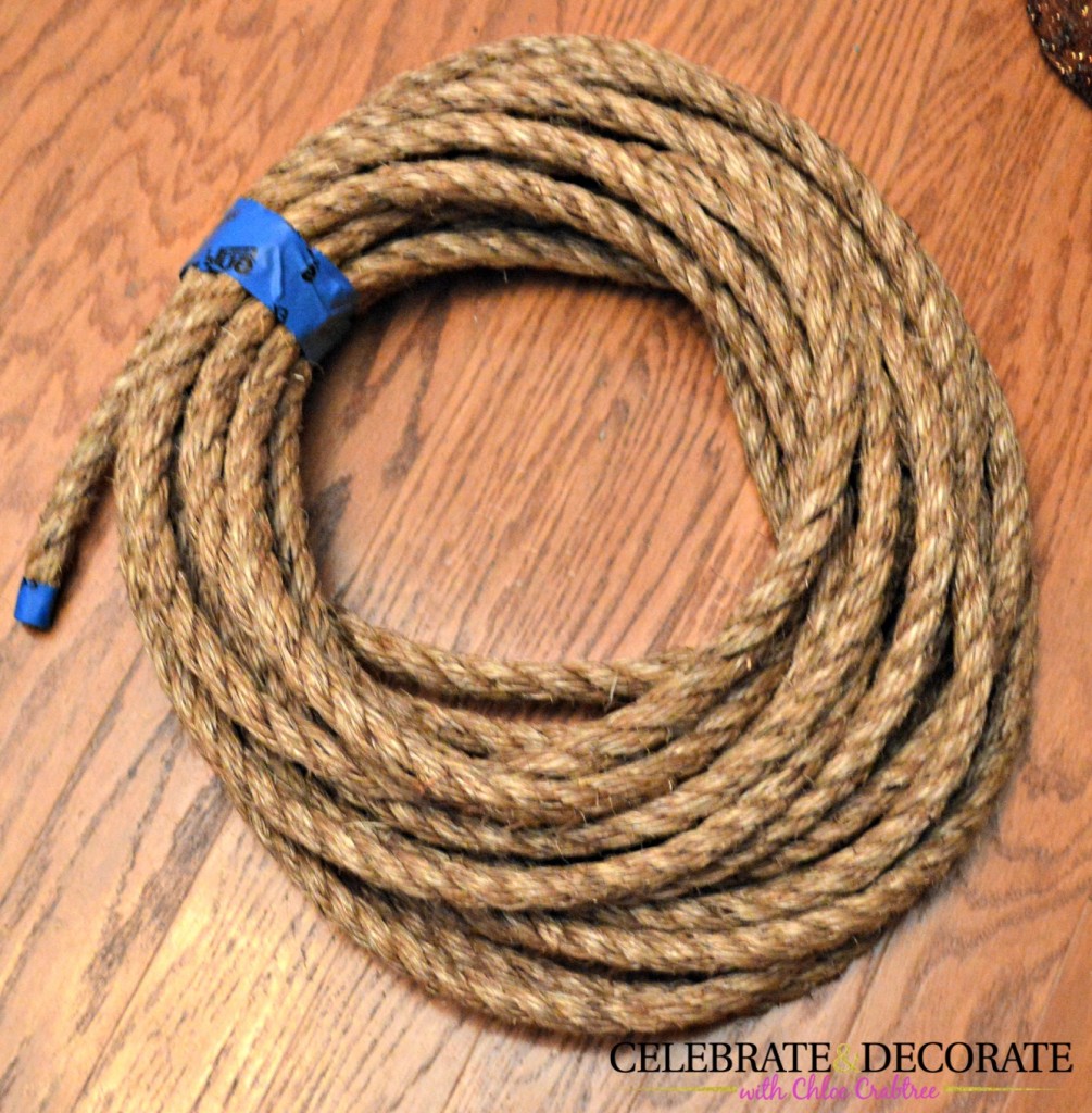 Rope used for repurposing Christmas Decorations