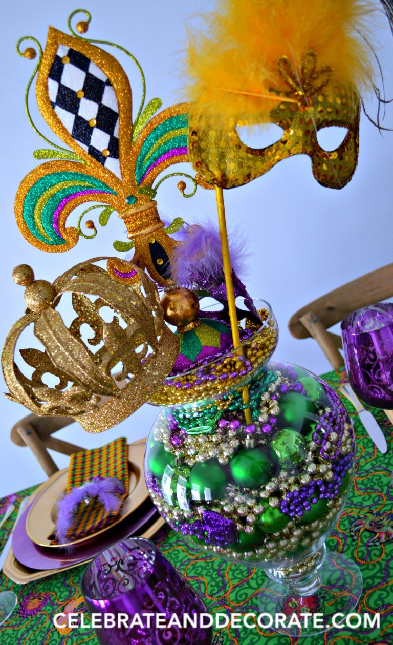 Mardi Gras Tablescape and Dinner for Four