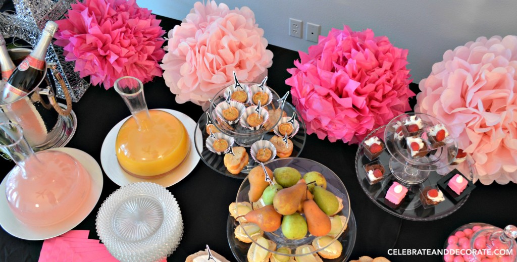 PInk and Black party table