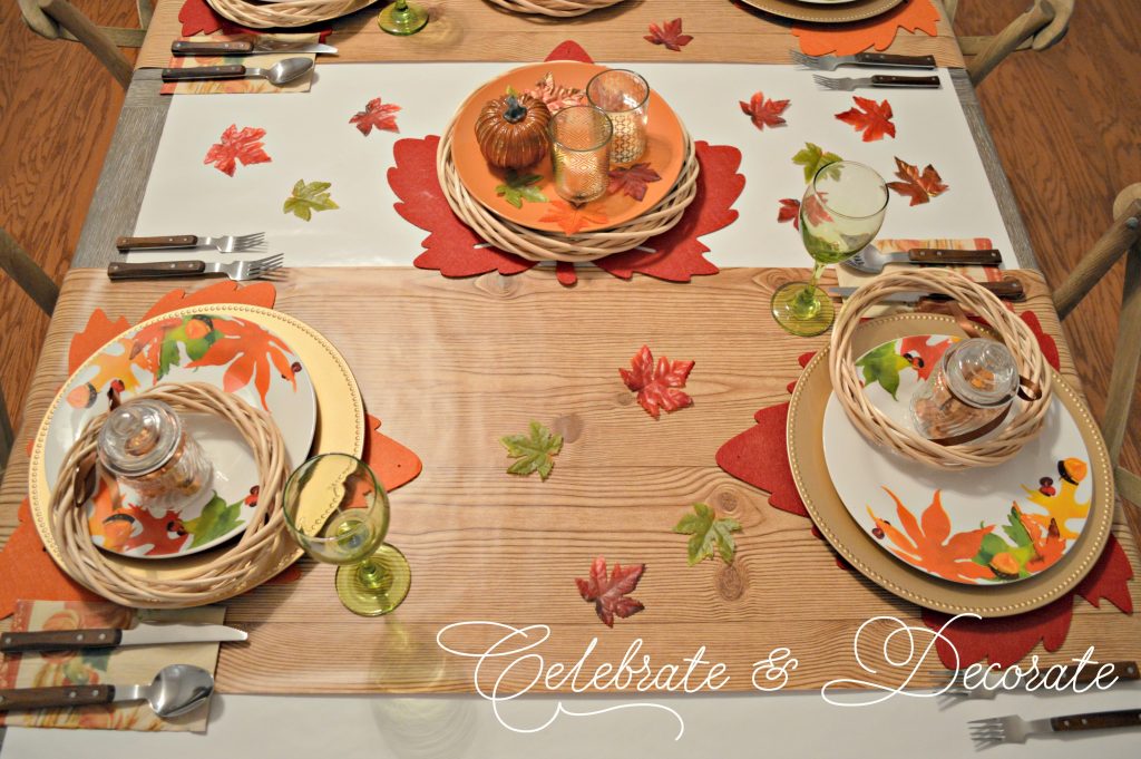 Style a thanksgiving table with items from your dollar store.