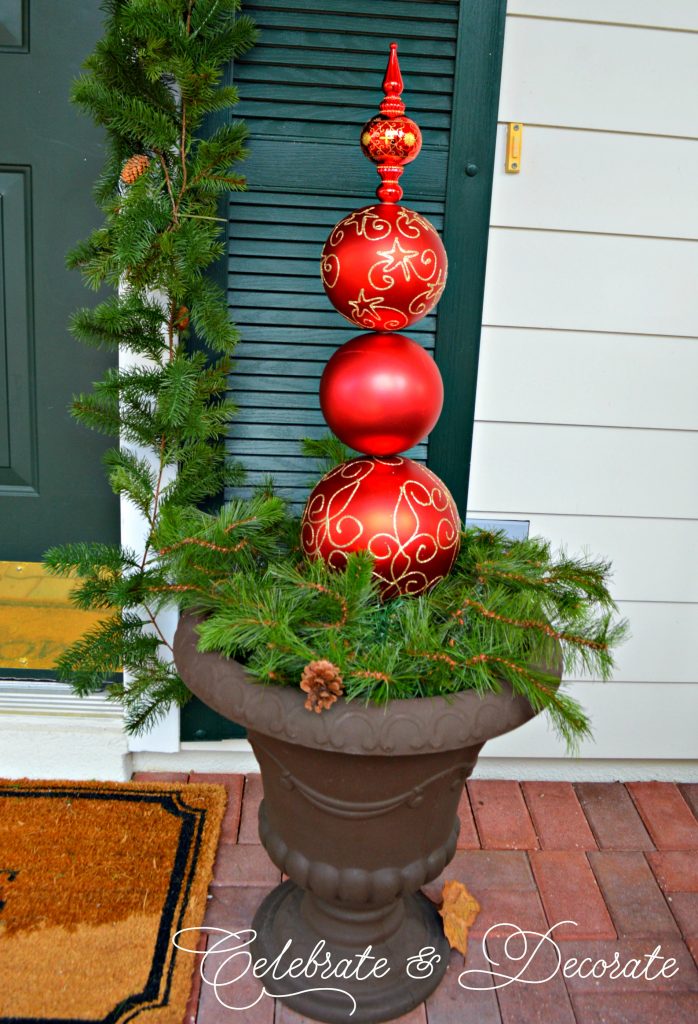 DIY Christmas Ornament Topiary