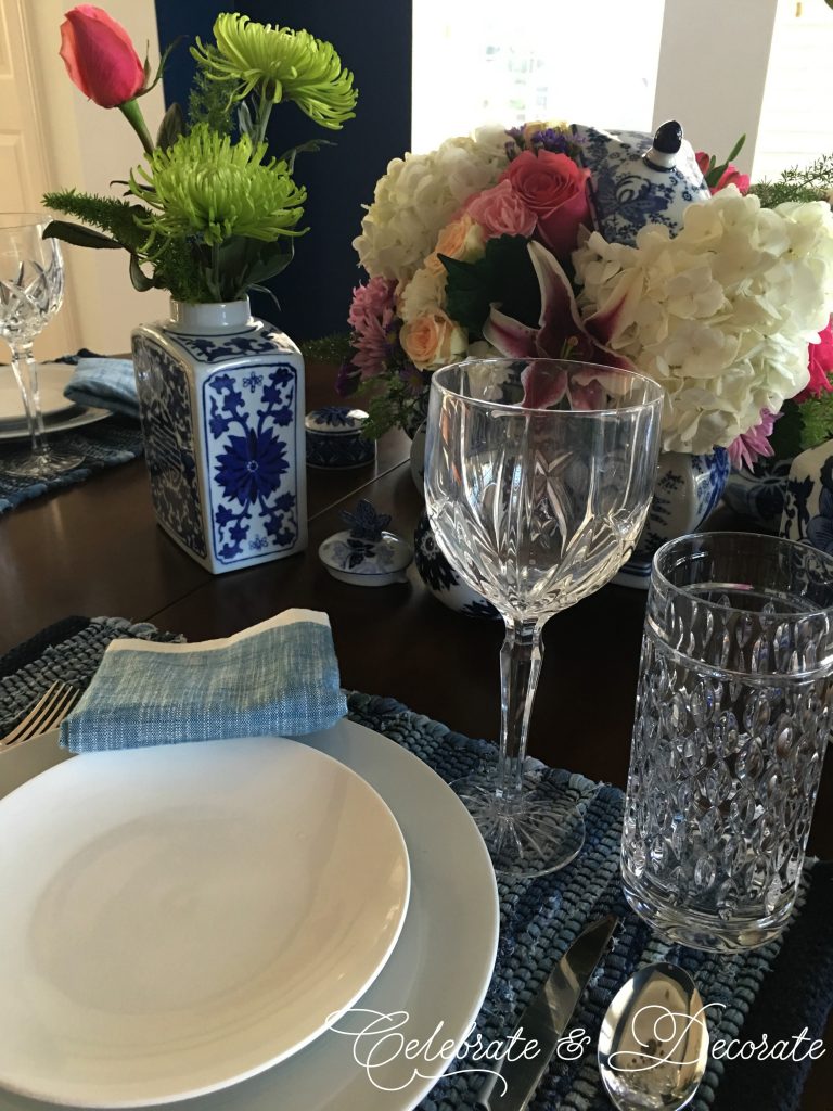 Blue and White Chinoiserie Inspired Tablescape