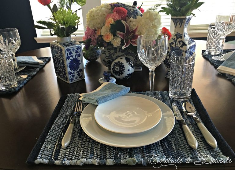 Blue and White Chinoiserie Inspired Tablescape