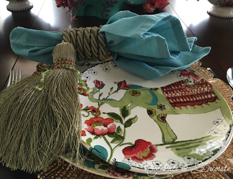 India Inspired Tablescape Before and After