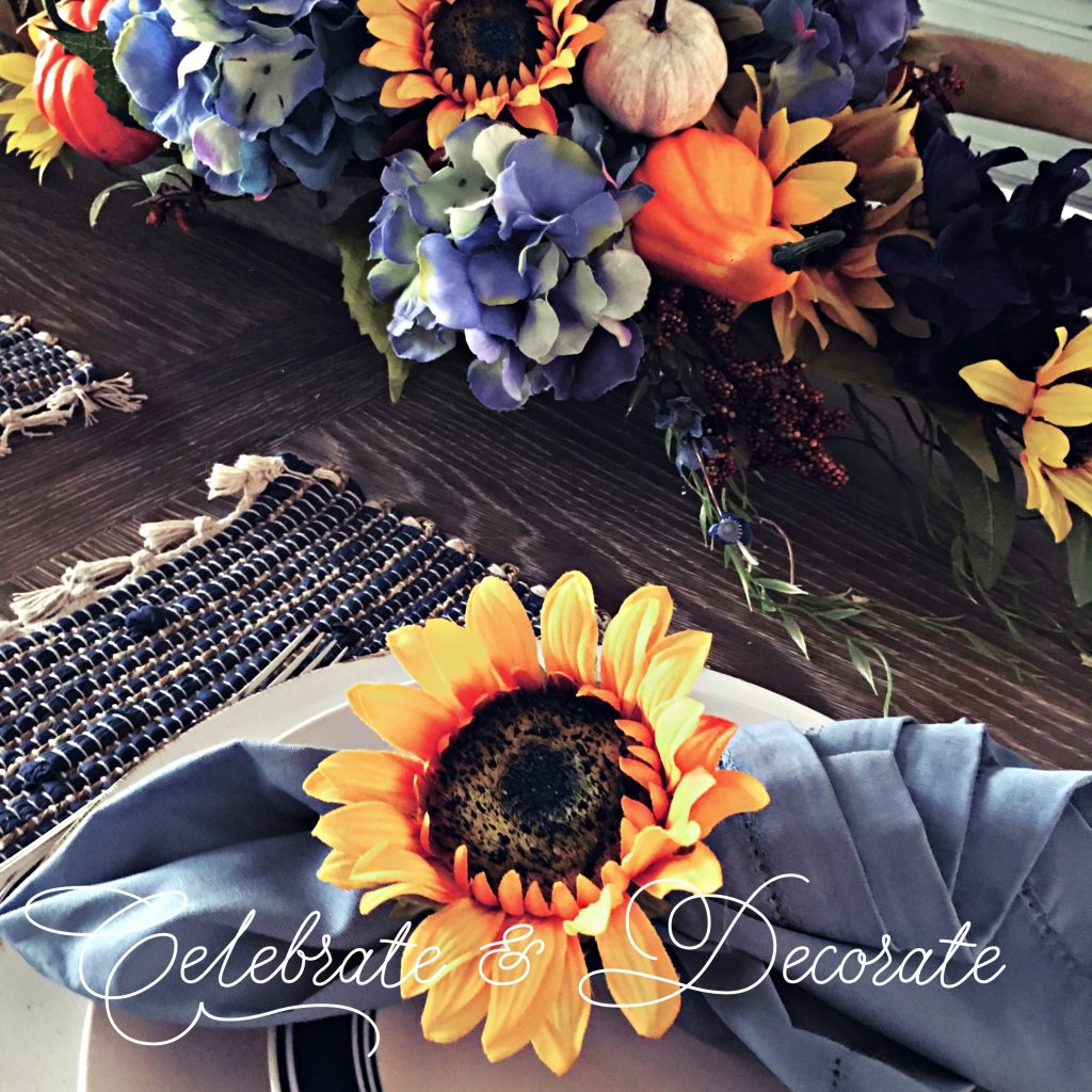 Fall tablescape with sunflowers
